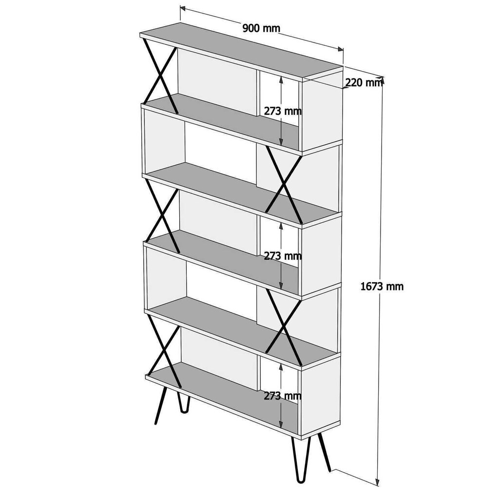 Eraldiseisev riiul Kalune Design Extra, kreemikas/must hind ja info | Riiulid | hansapost.ee