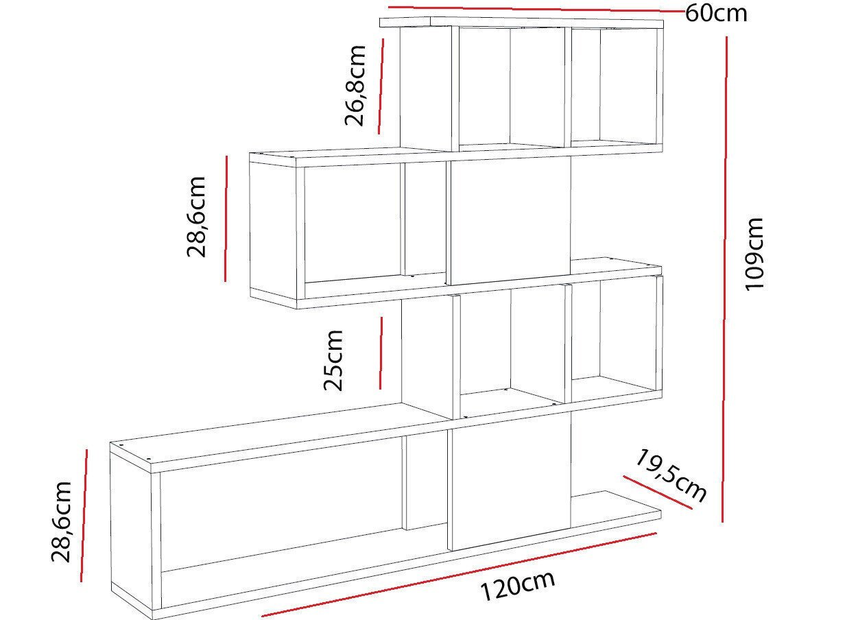 Eraldiseisev riiul Kalune Design Karlin II, valge hind ja info | Riiulid | hansapost.ee