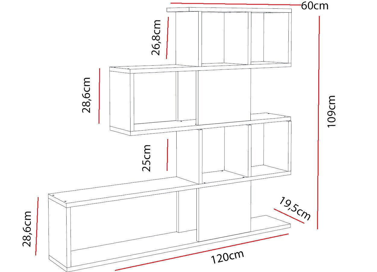 Eraldiseisev riiul Kalune Design Karlin II, valge/pruun hind ja info | Riiulid | hansapost.ee