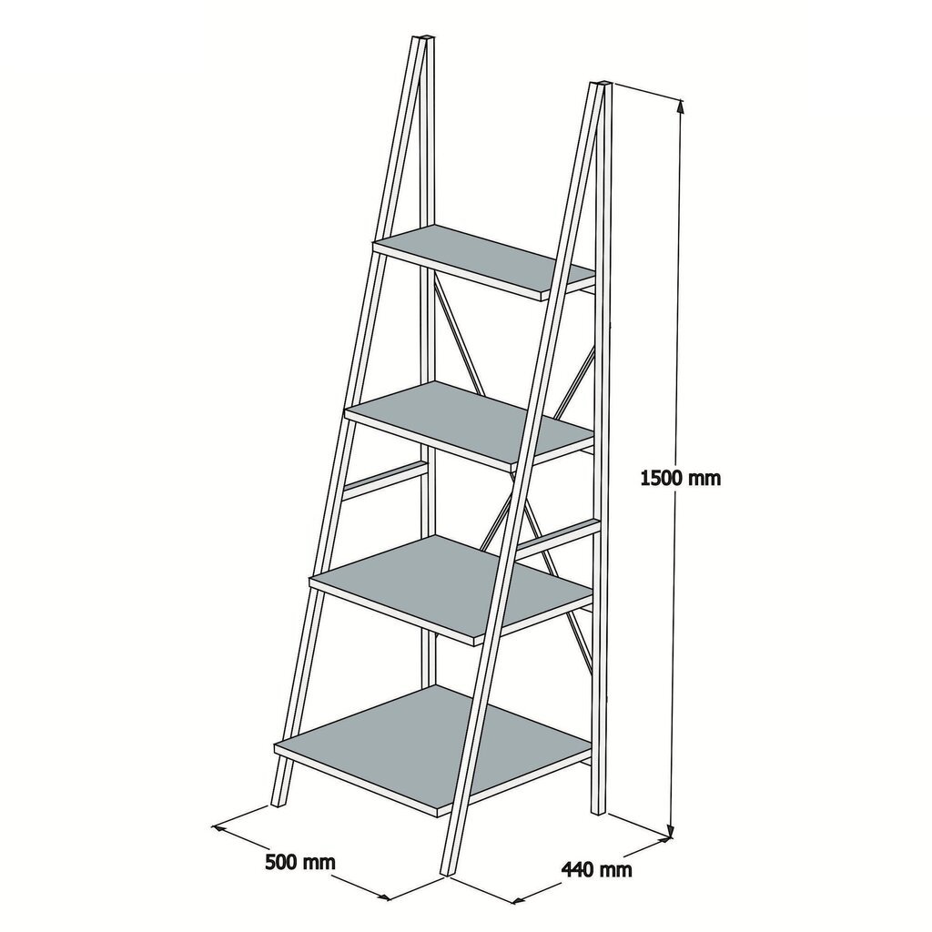 Riiul Kalune Design Passi, valge/must hind ja info | Riiulid | hansapost.ee