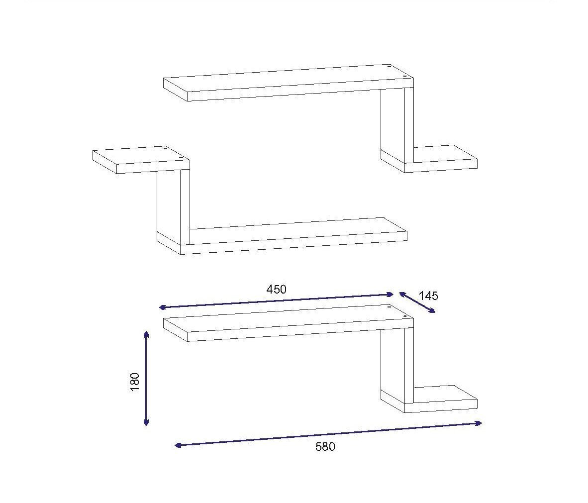 Seinariiul Kalune Design Lowa, valge hind ja info | Riiulid | hansapost.ee