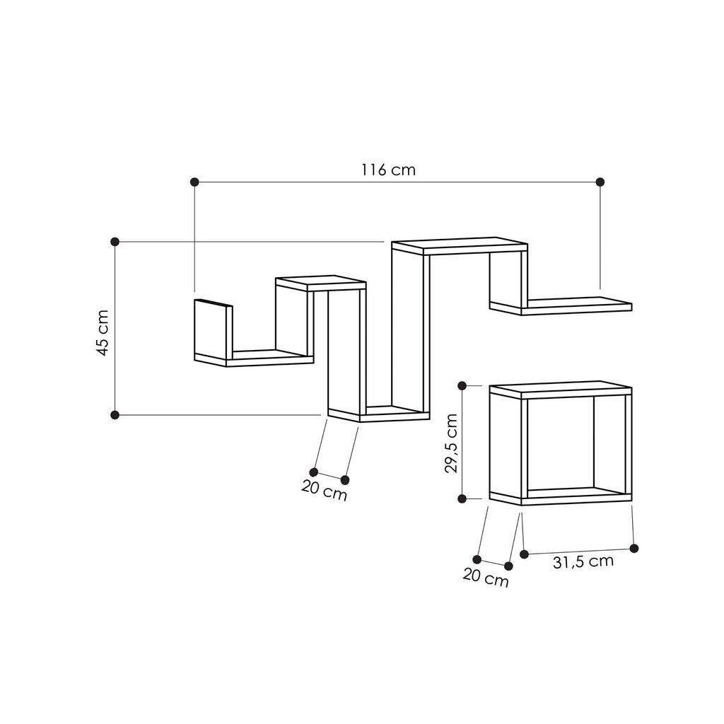 Seinariiul Kalune Design Follow, hall цена и информация | Riiulid | hansapost.ee