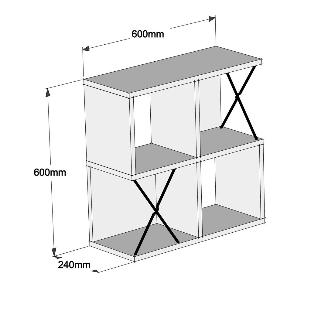 Seinariiul Kalune Design Extra Square, helepruun/must hind ja info | Riiulid | hansapost.ee