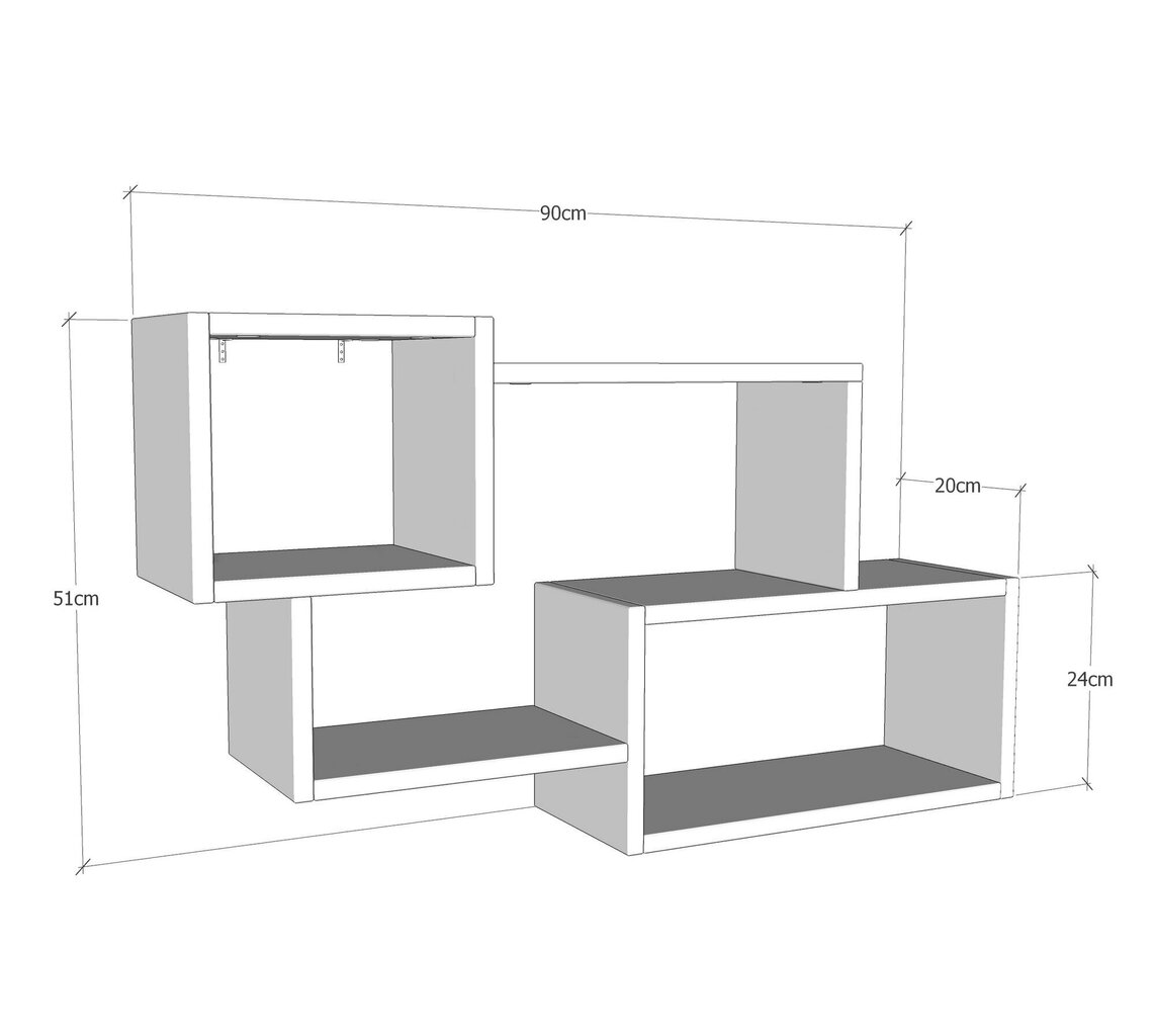 Seinariiul Kalune Design Ayder, valge/hall hind ja info | Riiulid | hansapost.ee