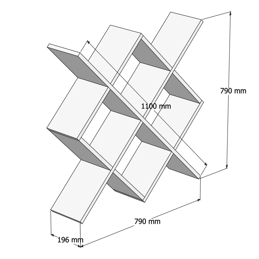 Riiul Kalune Design Semo, tamm/hall hind ja info | Riiulid | hansapost.ee