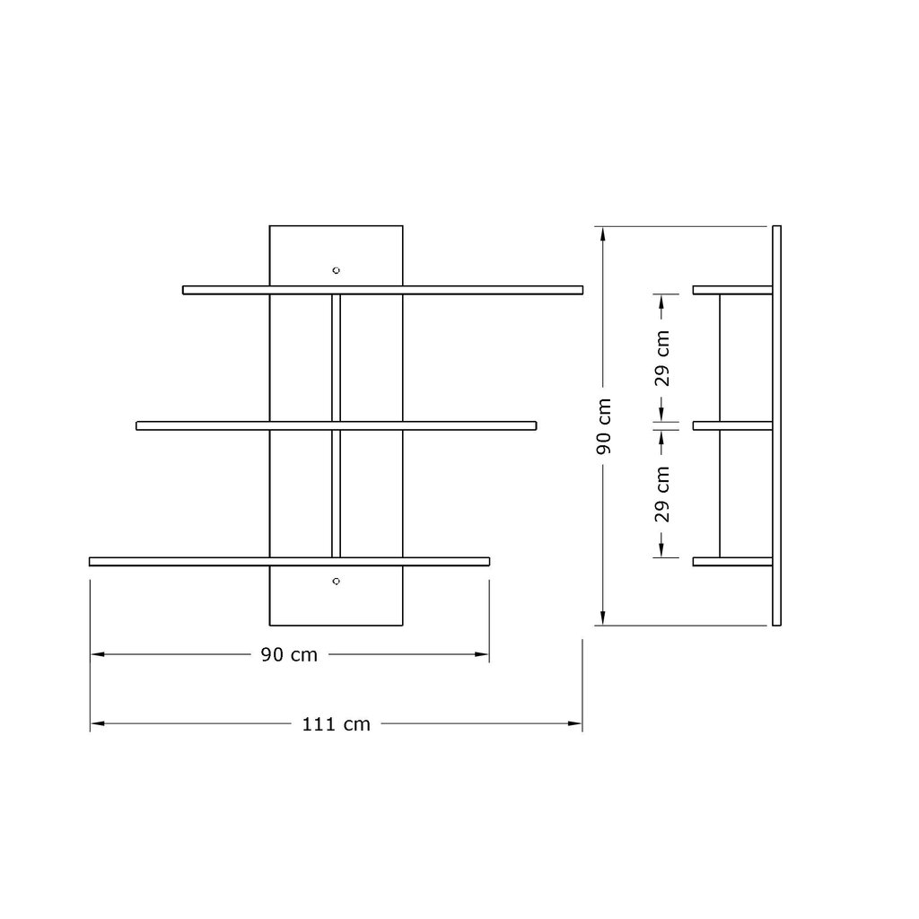 Seinariiul Kalune Design Wall Shelf 775, 111 cm, valge hind ja info | Riiulid | hansapost.ee