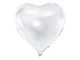Fooliumist õhupallid Heart 45 cm, valge, 50 tk. hind ja info | Õhupallid | hansapost.ee