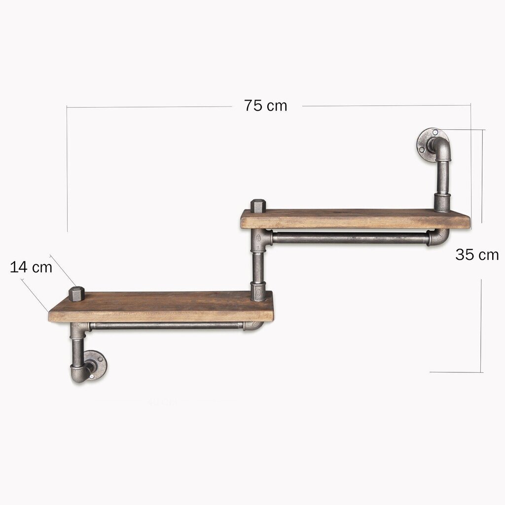 Riiul Kalune Design 792, must/pruun hind ja info | Riiulid | hansapost.ee