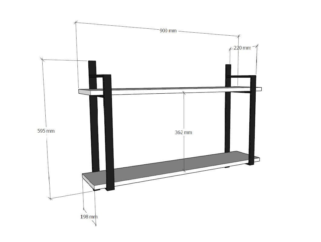 Seinariiul Kalune Design Abat, pruun/must цена и информация | Riiulid | hansapost.ee