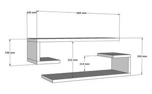 2-riiuli komplekt Kalune Design Eldo, valge hind ja info | Riiulid | hansapost.ee