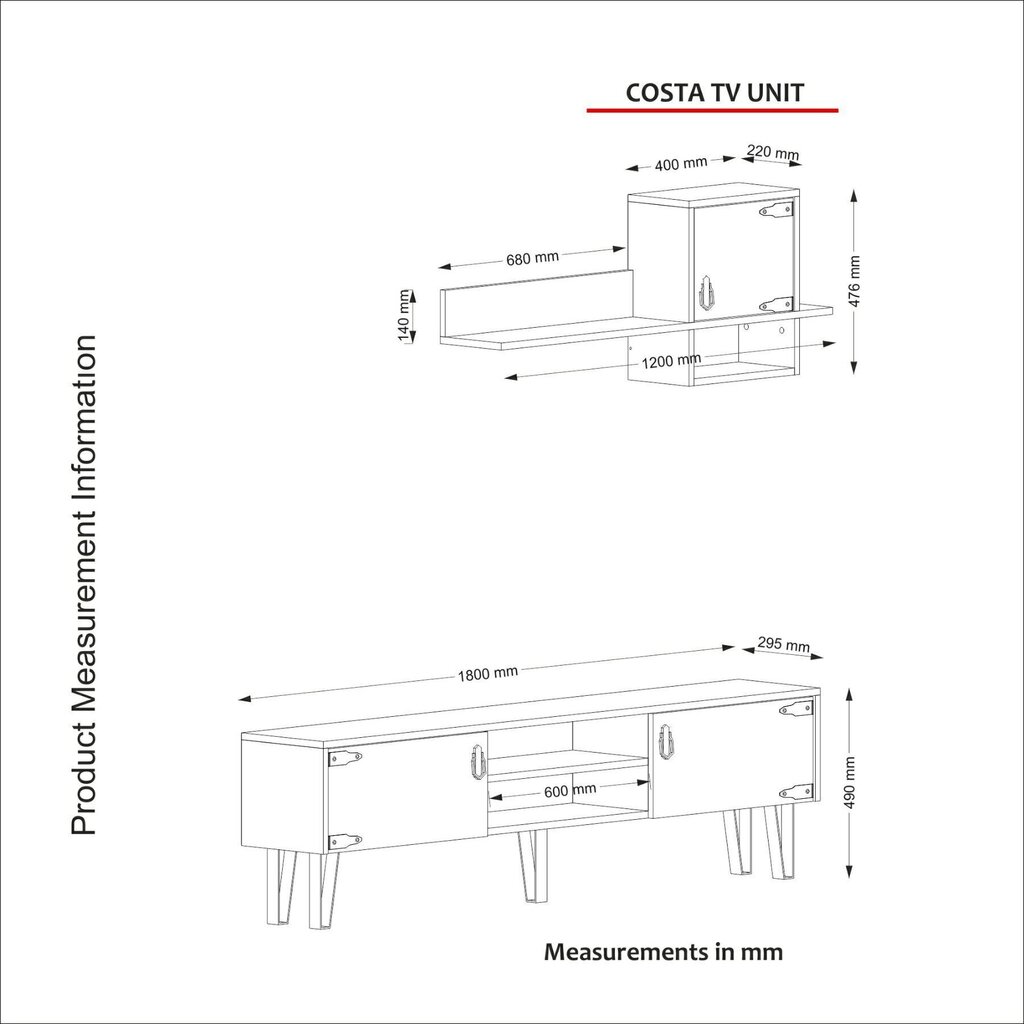 Sektsioon Kalune Design Costa Unit, beež цена и информация | Sektsioonkapid | hansapost.ee