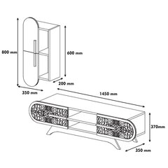 Sektsioon Defne, valge/pruun price and information | Sectional cabinets | hansapost.ee