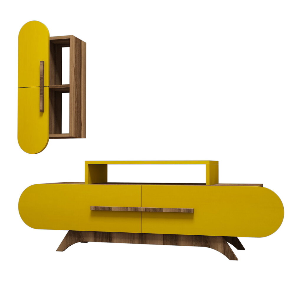 Elutoamööbli komplekt Kalune Design 845(LVI), pruun/kollane hind ja info | Sektsioonkapid | hansapost.ee