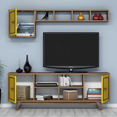 Комплект мебели для гостиной Kalune Design 845(LIX), коричневый/желтый цена и информация | Секции | hansapost.ee