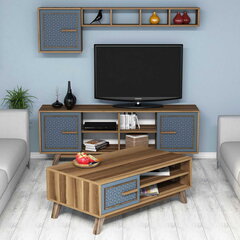 Комплект мебели для гостиной Kalune Design 845(II), темно-коричневый/синий цена и информация | Секции | hansapost.ee