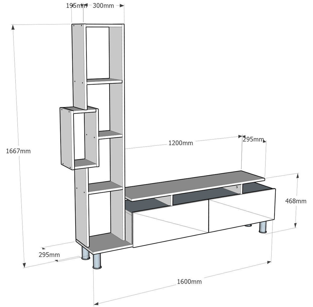 Sektsioon Kalune Design 745(I), valge цена и информация | Sektsioonkapid | hansapost.ee