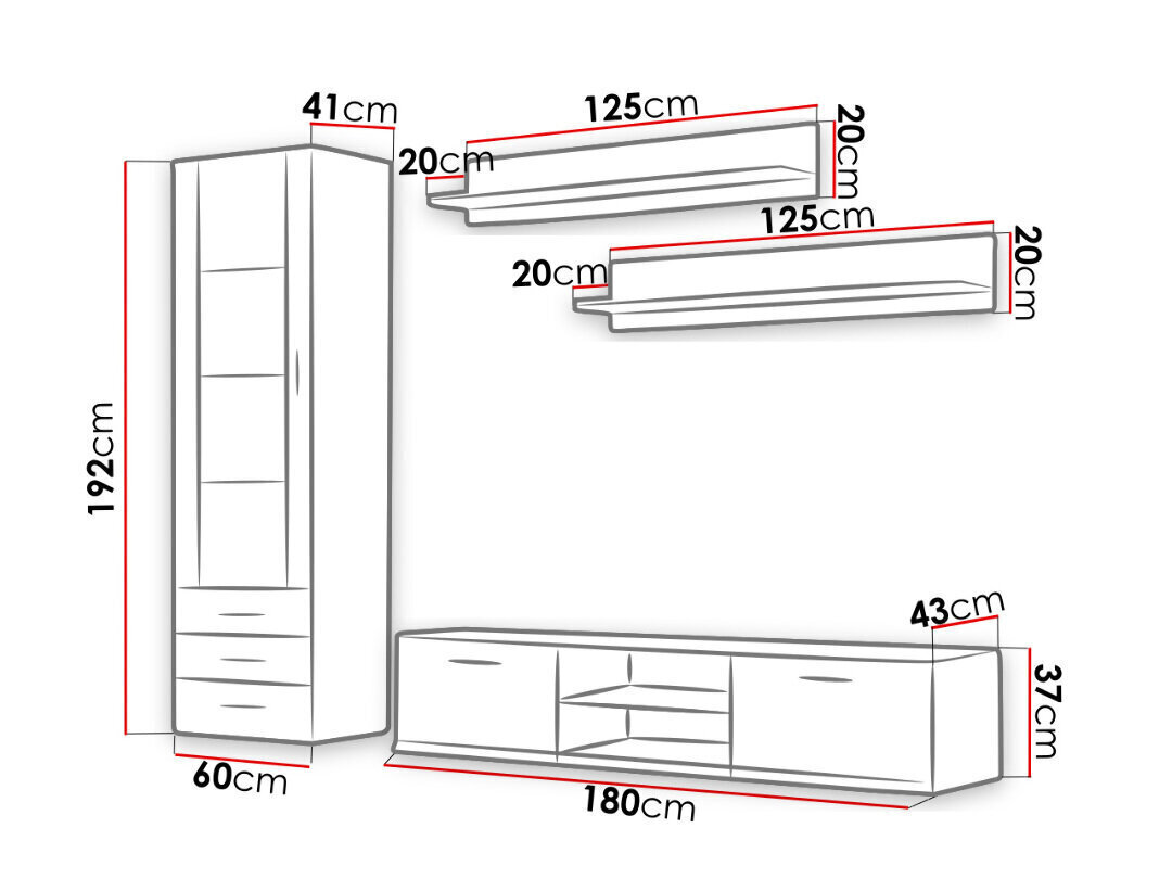 Komplekt SOHO I + RGB valgustus hind ja info | Sektsioonkapid | hansapost.ee