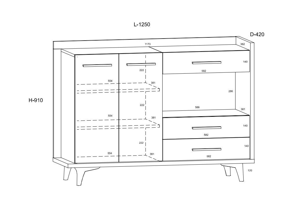 Kummut Meblocross Box 02 2D3S, helepruun/valge цена и информация | Kummutid | hansapost.ee