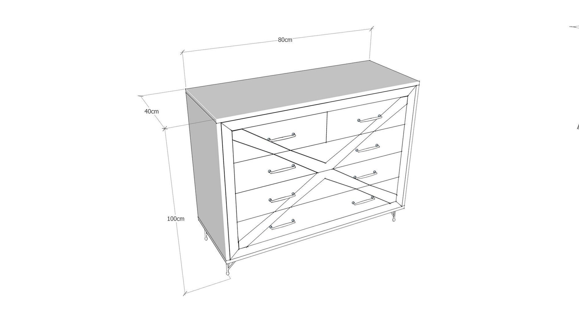 Kummut Kalune Design Comfort, hall/pruun цена и информация | Kummutid | hansapost.ee