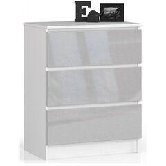 Комод NORE K60 с 3 ящиками, белый/светло-серый цена и информация | Комоды | hansapost.ee