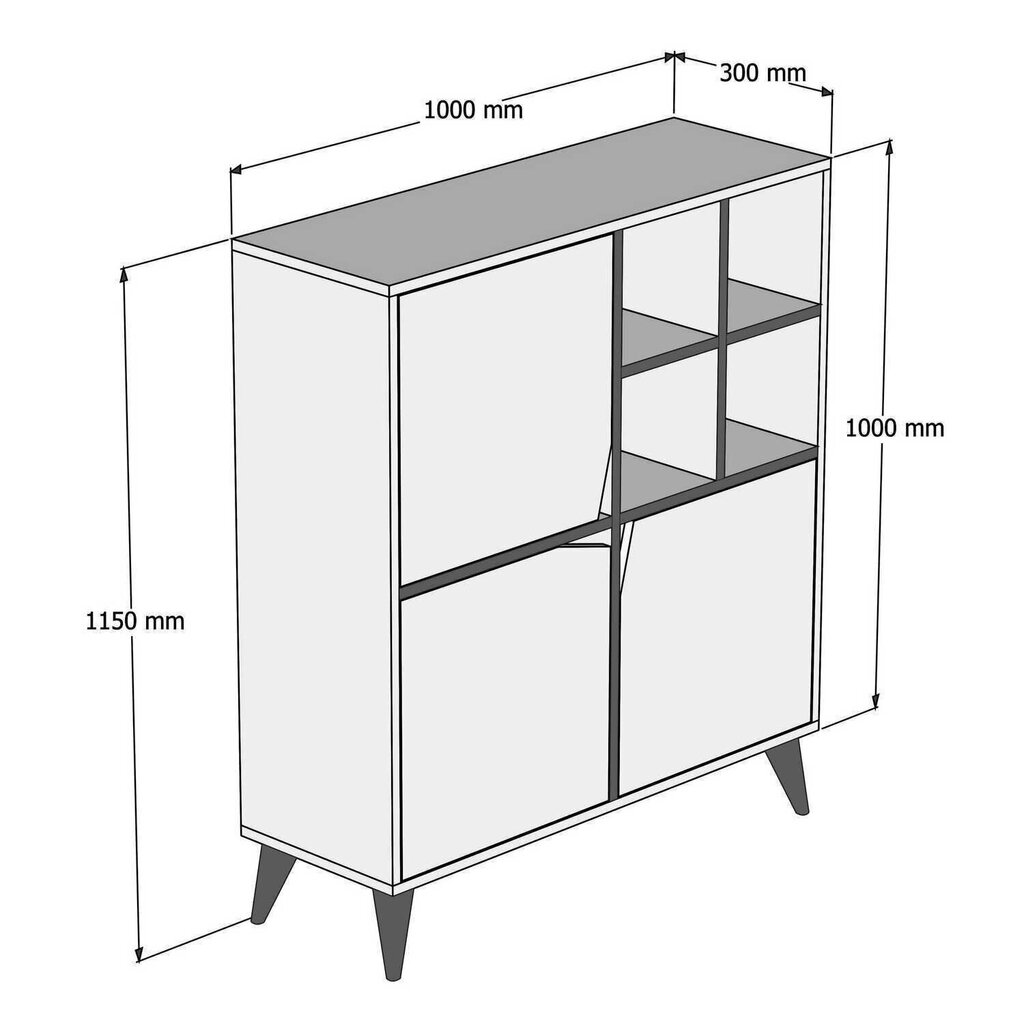 Kummut Kalune Design 845, 115 cm, pruun/valge цена и информация | Kummutid | hansapost.ee