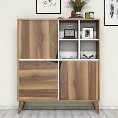 Комод Kalune Design 845, 115 см, коричневый/белый цена и информация | Комоды | hansapost.ee