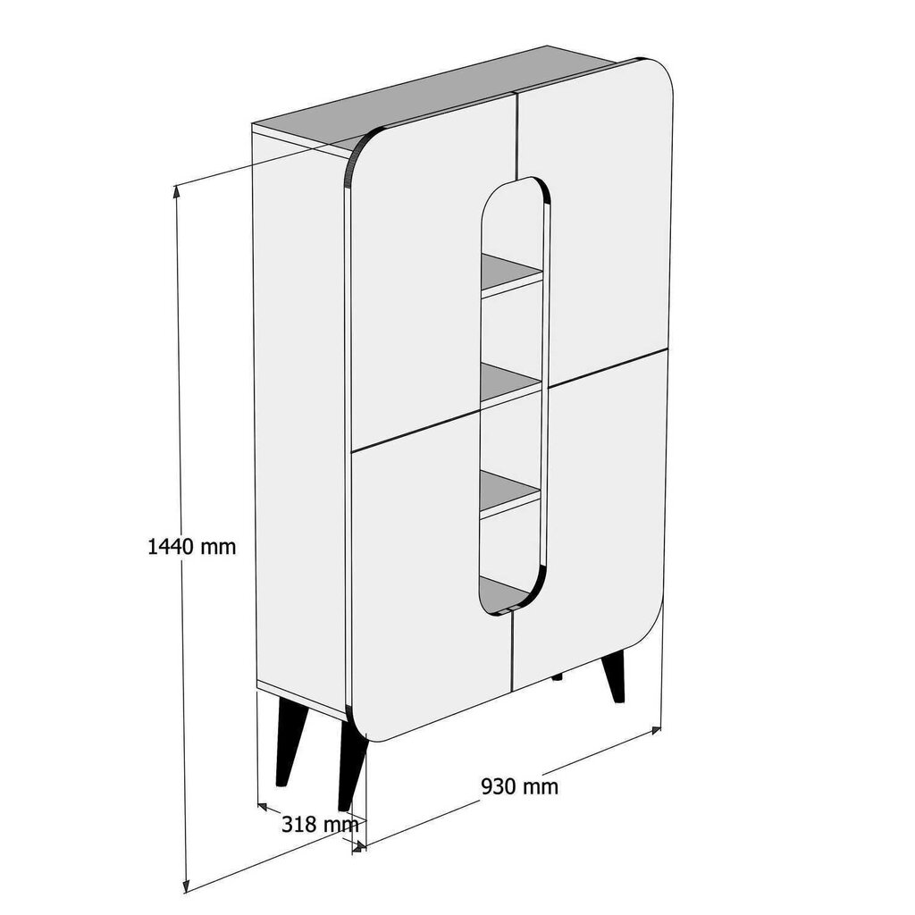 Kummut Kalune Design 845, 144 cm, pruun/kollane hind ja info | Kummutid | hansapost.ee