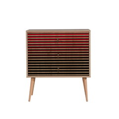 Kummut Kalune Design Dresser 3433, tamme värv/punane цена и информация | Комоды | hansapost.ee