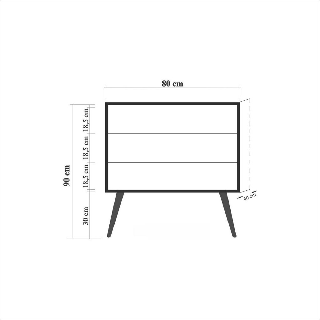 Kummut Kalune Design Dresser 3433, tamme värv/punane hind ja info | Kummutid | hansapost.ee