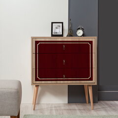 Kummut Kalune Design Dresser 3437, tamme värv/punane цена и информация | Комоды | hansapost.ee