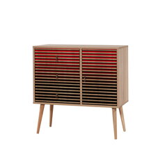 Kummut Kalune Design Dresser 3445, tamme värv/punane цена и информация | Комоды | hansapost.ee