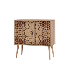 Kummut Kalune Design Dresser 3447, tamme värv/kollane цена и информация | Комоды | hansapost.ee