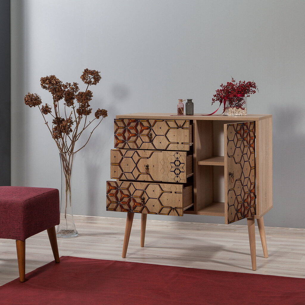 Kummut Kalune Design Dresser 3409, tamme värv/mitmevärviline hind ja info | Kummutid | hansapost.ee