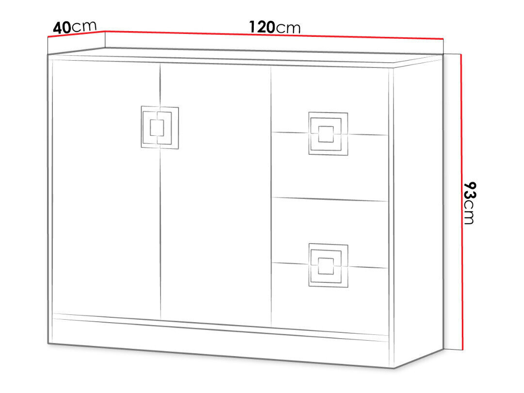 Kummut Nico 120 cm цена и информация | Kummutid | hansapost.ee