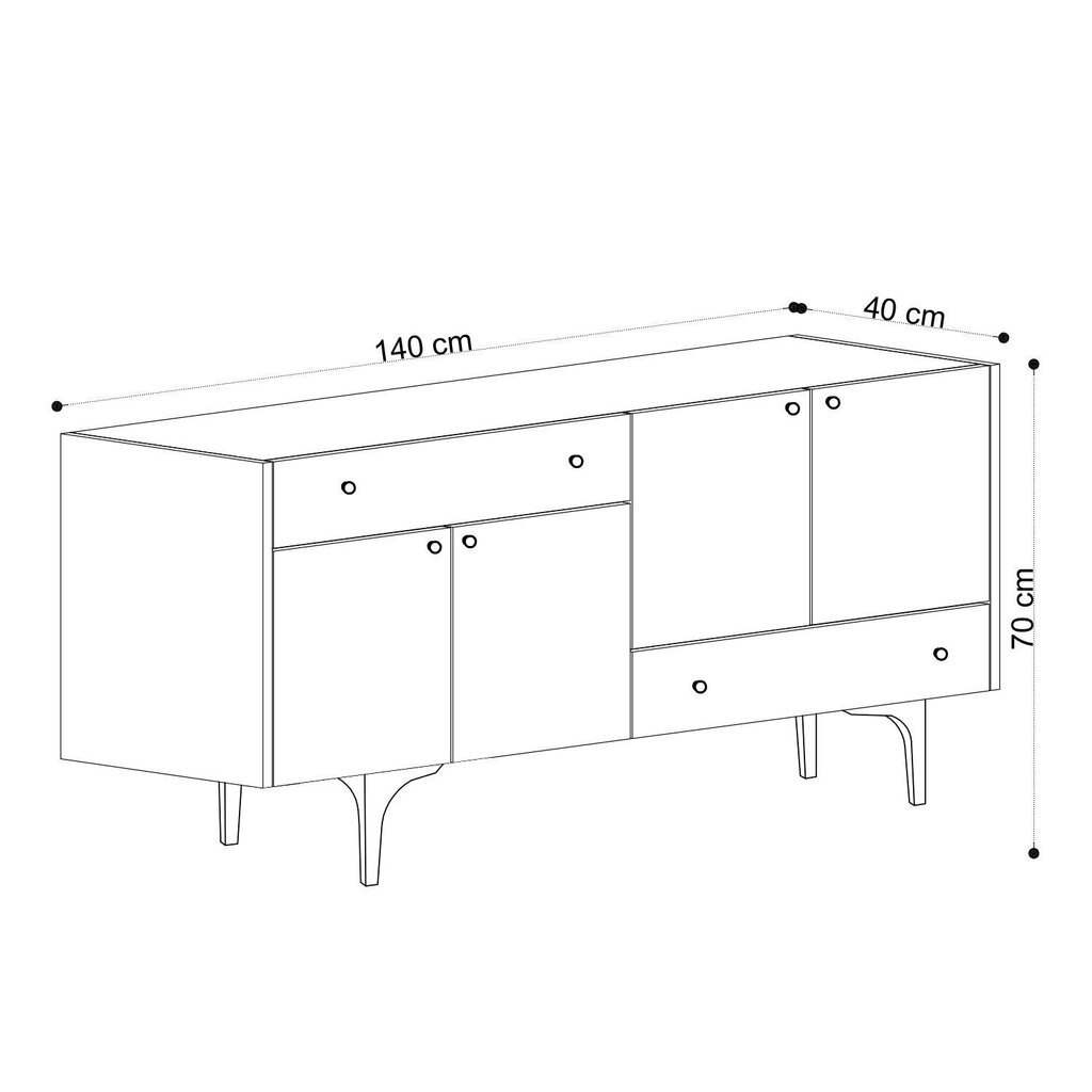 Kummut Kalune Design Misty, pruun hind ja info | Kummutid | hansapost.ee