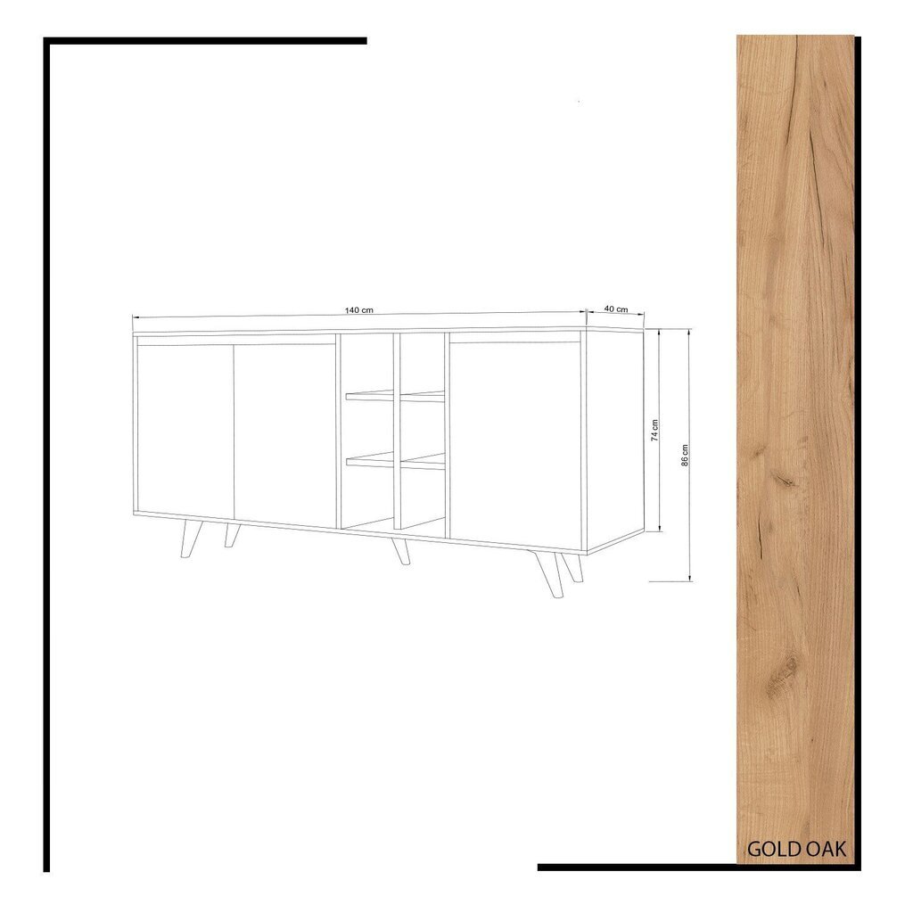 Kummut Kalune Design Seria, pruun/valge hind ja info | Kummutid | hansapost.ee