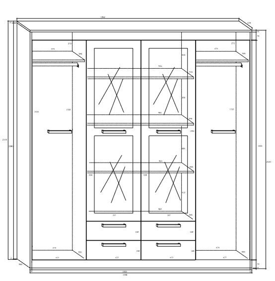 Riidekapp Maximus 4D4s, pruun hind ja info | Kapid | hansapost.ee