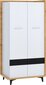 Riidekapp Meblocross Box 10 2D, hele tamm/valge värv hind ja info | Kapid | hansapost.ee