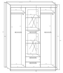 Riidekapp Meblocross Maximus 3D2S, tamm/valge hind ja info | Kapid | hansapost.ee