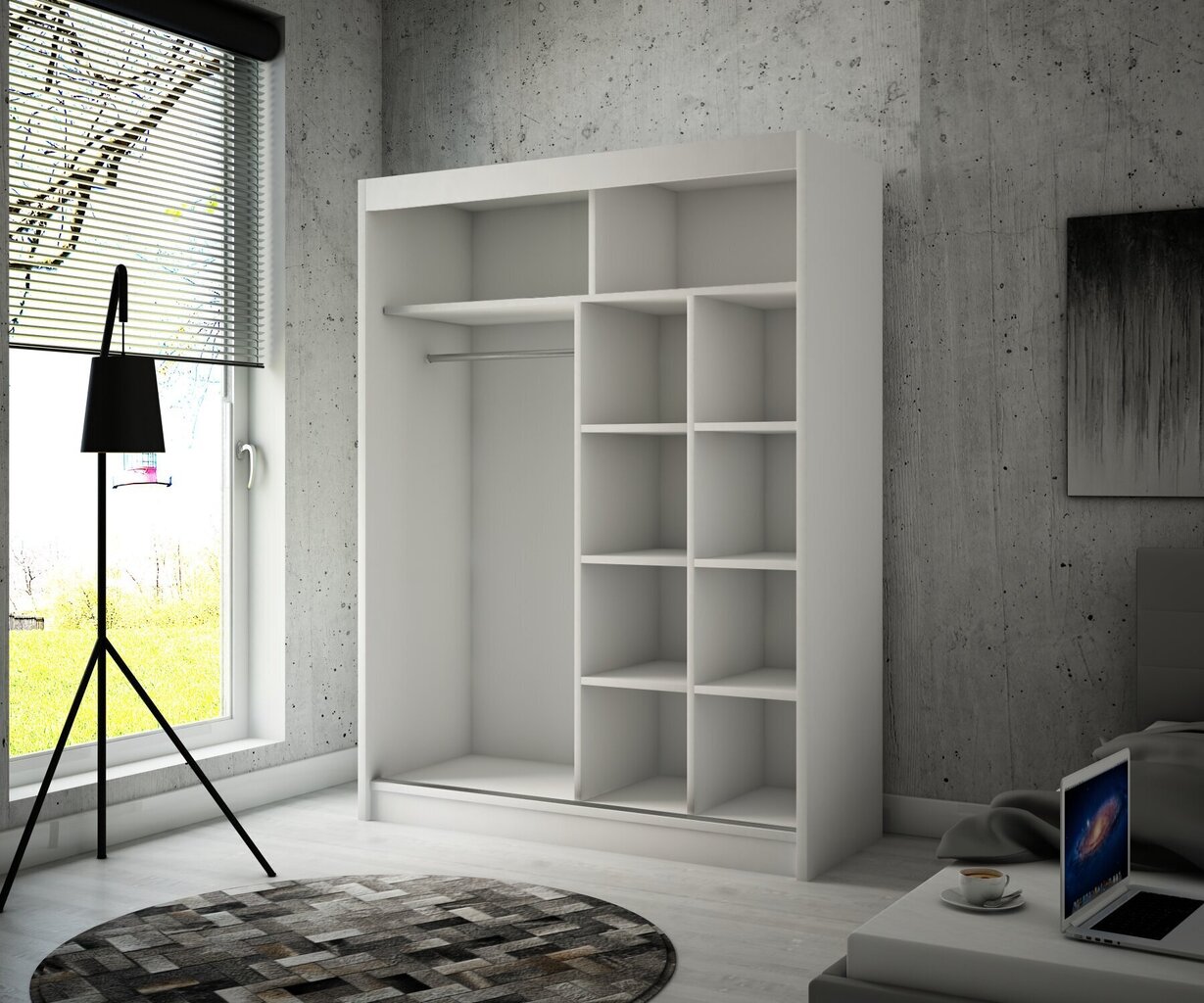 Riidekapp Adrk Furniture Balton 150 cm, tamm цена и информация | Kapid | hansapost.ee