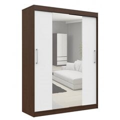Шкаф NORE CLP 150 с зеркалом, темно-коричневый/белый цена и информация | Шкафы | hansapost.ee