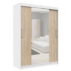 Шкаф NORE CLP 150 с зеркалом, белый/дубовый цвет цена и информация | Шкафы | hansapost.ee