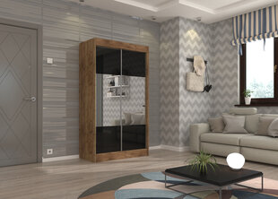 Riidekapp Adrk Furniture Tamos 120 cm, pruun/must hind ja info | Kapid | hansapost.ee