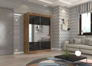 Riidekapp Adrk Furniture Tamos 150 cm, pruun/must hind ja info | Kapid | hansapost.ee