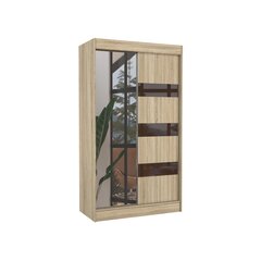 Riidekapp Adrk Furniture Toura 120 cm, pruun/tamm цена и информация | Шкафы | hansapost.ee
