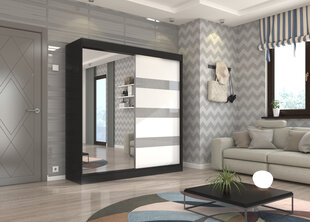 Шкаф Adrk Furniture Toura 200 см, черный/серый цена и информация | Шкафы | hansapost.ee