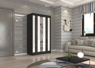 Шкаф Adrk Furniture Keita 120 см, белый/черный цена и информация | Шкафы | hansapost.ee