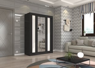 Шкаф Adrk Furniture Keita 150 см, черный/белый цена и информация | Шкафы | hansapost.ee