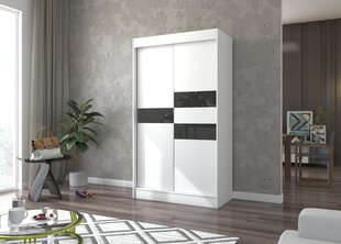 Riidekapp Adrk Furniture Batia 120 cm, valge/must цена и информация | Шкафы | hansapost.ee