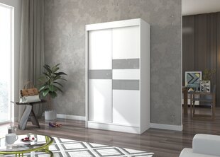 Riidekapp Adrk Furniture Batia 120 cm, valge/hall hind ja info | Kapid | hansapost.ee